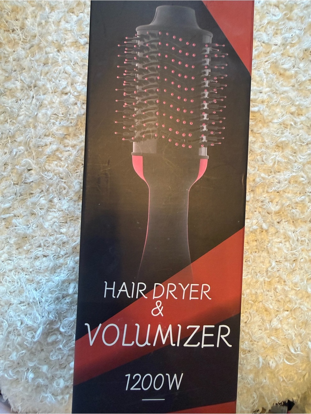 New Hair Dryer & Volumizer Brush - Black with Pink Accents
